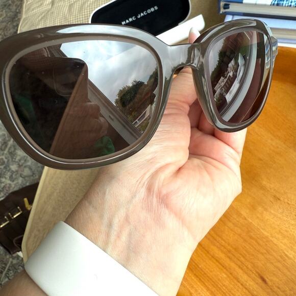 MARC JACOBS MJ 404/S Sunglasses Brown‎ Round Frame Acetate Logo Arms Italy